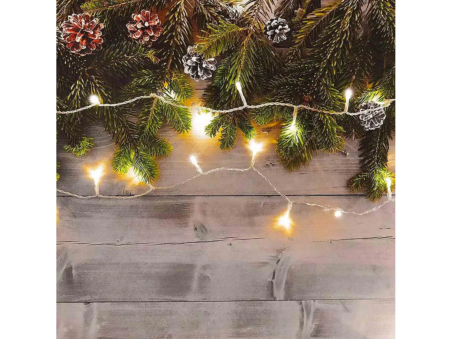 Luci di Natale colore bianco caldo, catena luminosa a batteria per interno 100 LED (7 m)