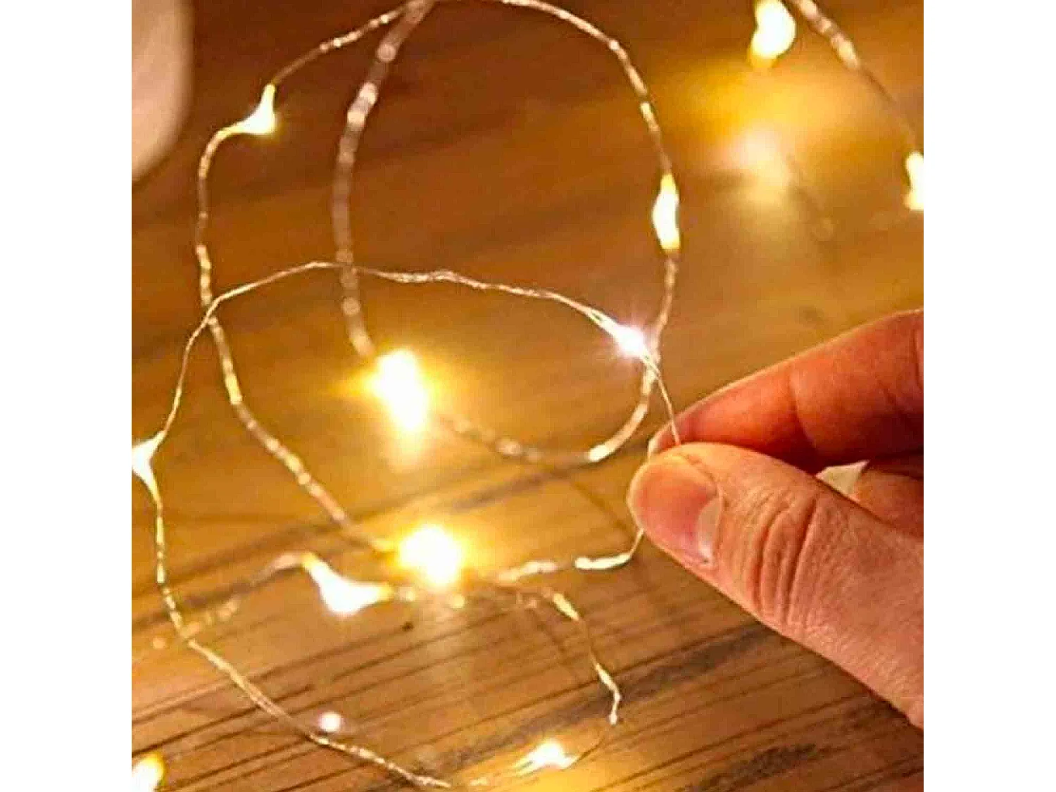 Lumineuse interieur à batterie, guirlande lumineuse Noël 100 LED, couleur blanc chaud (10 m)