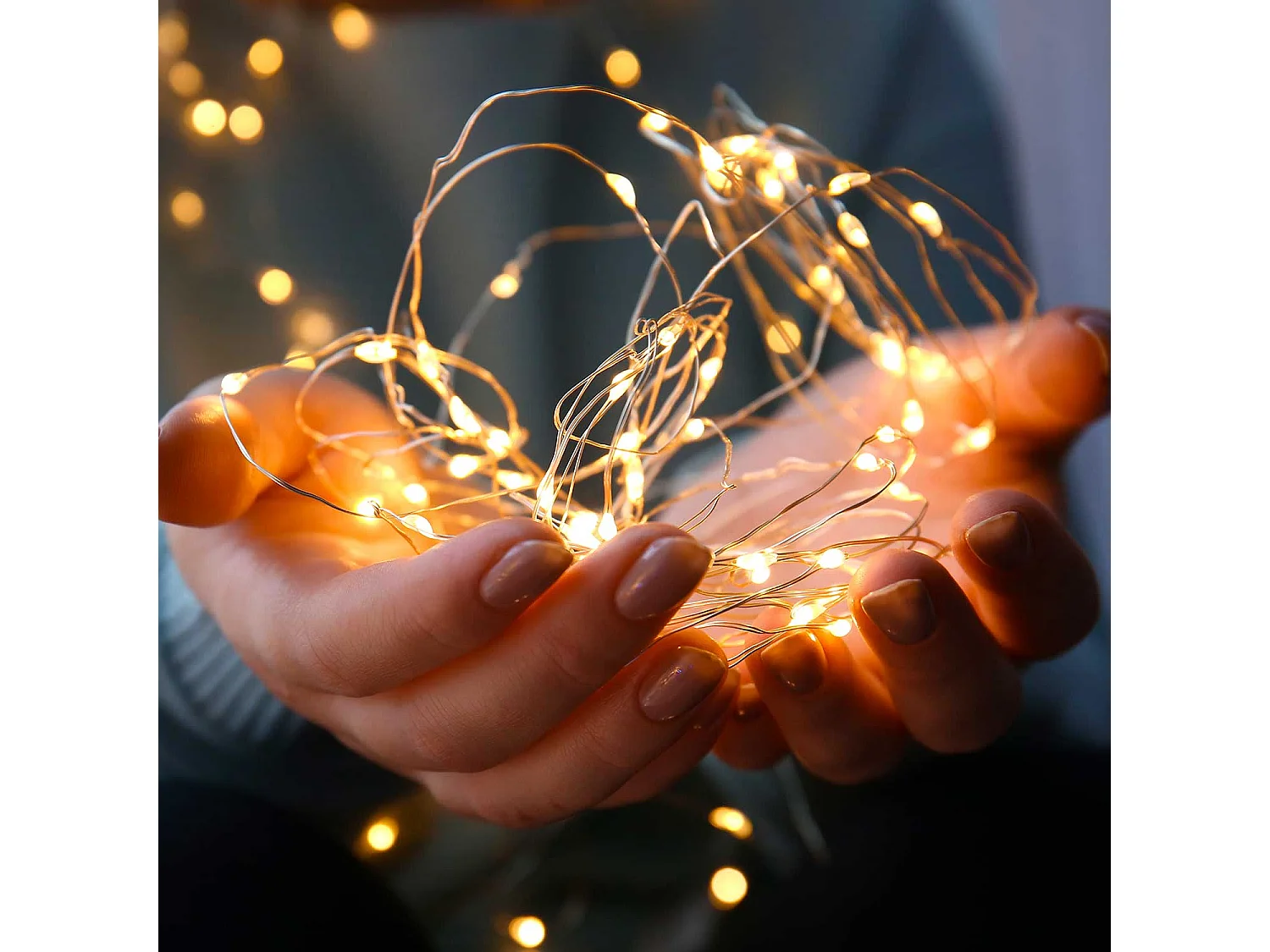 Lumineuse exterieur couleur blanc chaud, guirlande lumineuse Noël 300 micro LED