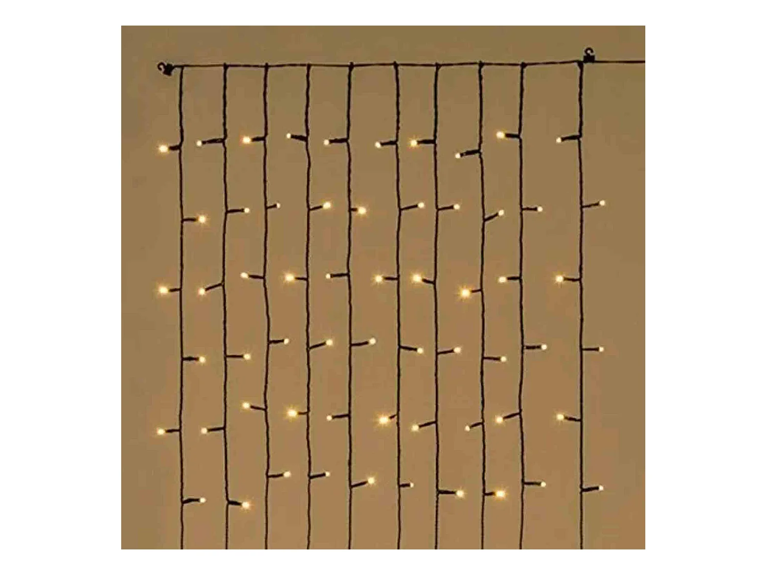 Cortina luces exterior, luz Navidad, 104 LED color blanco cálido