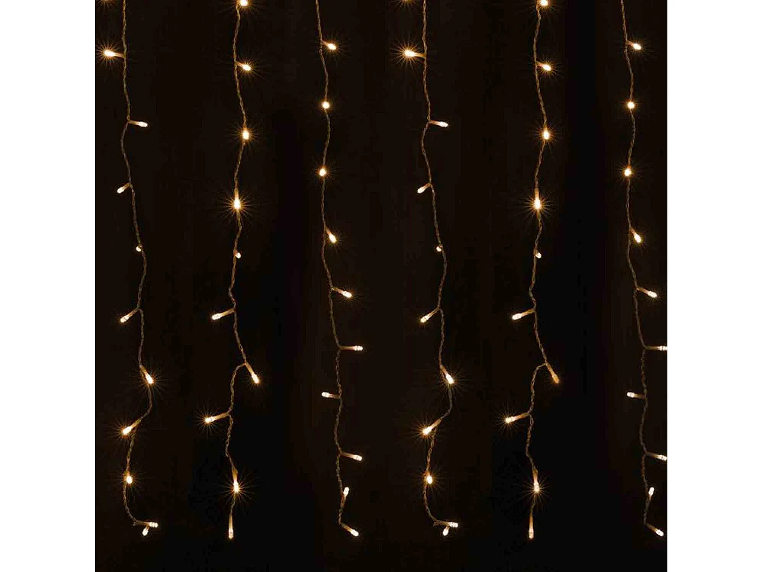 Cortina luces exterior, luz Navidad, 104 LED color blanco cálido