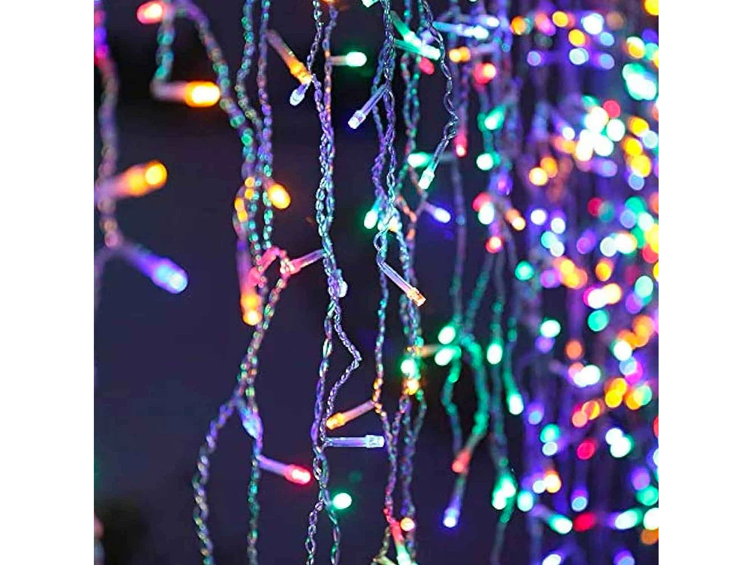 Rideau lumineux exterieur, guirlande lumineuse Noël, 300 LED multicolore