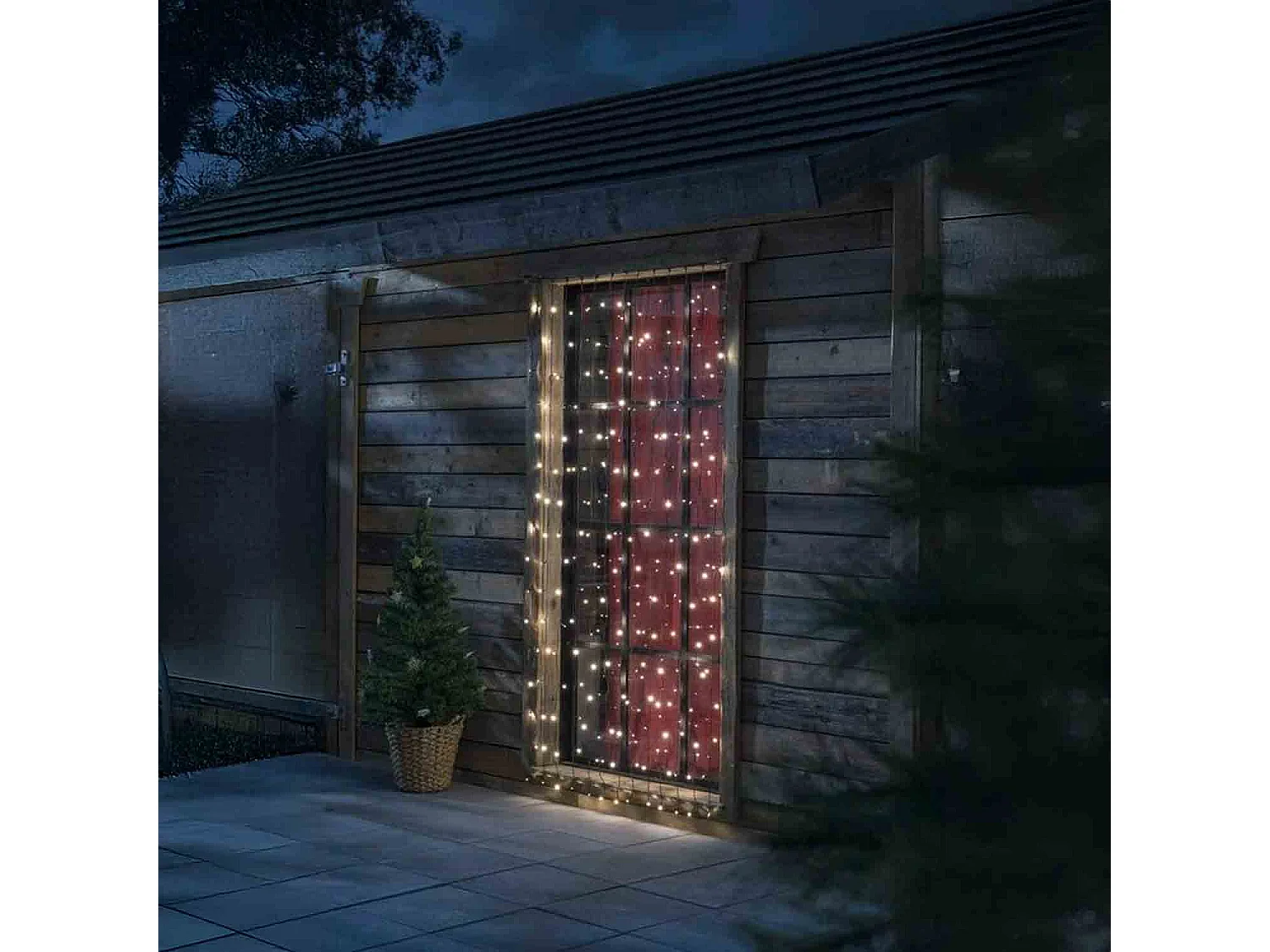 Rideau lumineux exterieur, guirlande lumineuse Noël, 208 LED blanc chaud