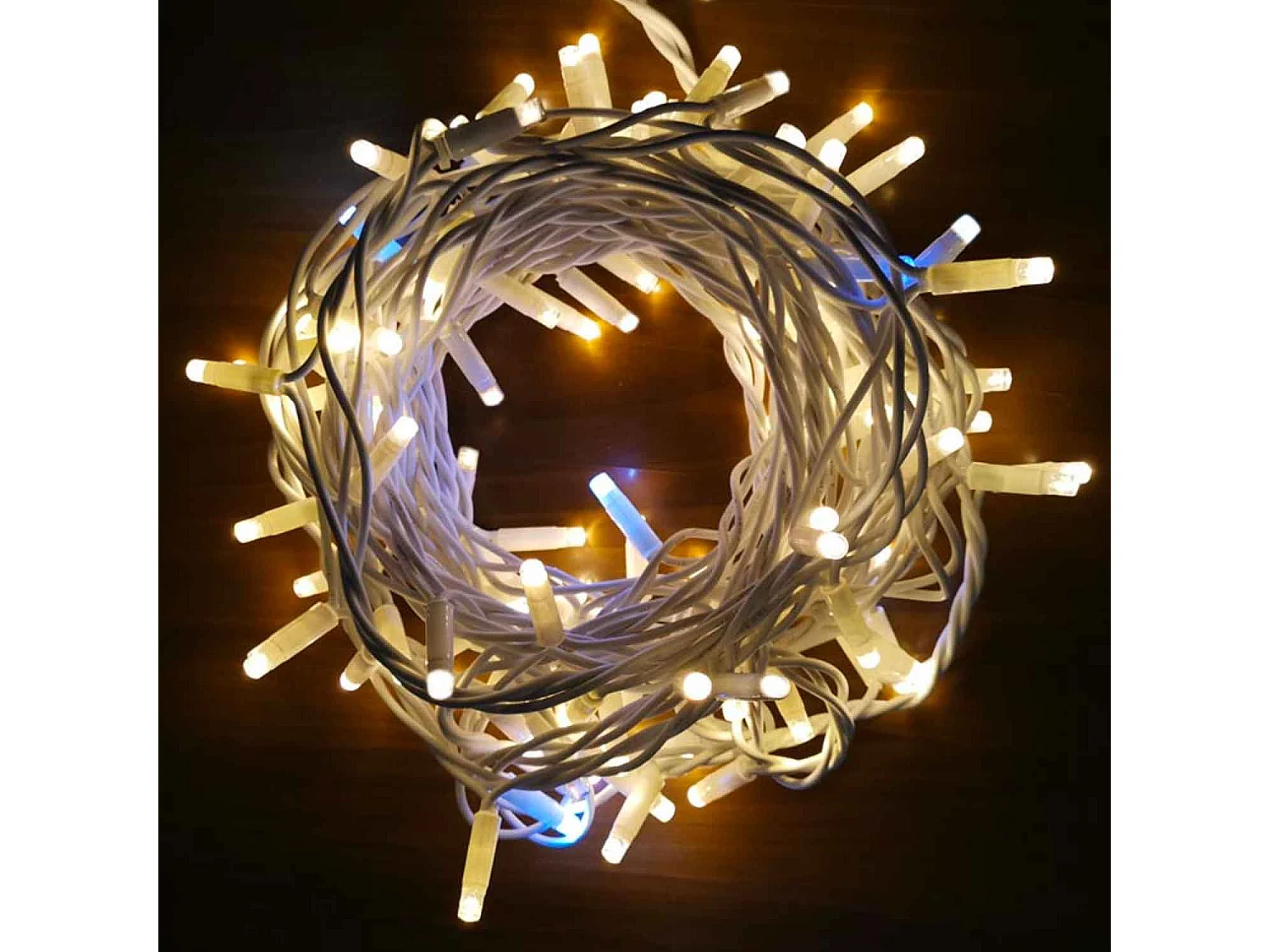 Lumineuse de Noël 2in1 blanc/blanc chaud, guirlande lumineuse pour intérieur et extérieur 400 LED