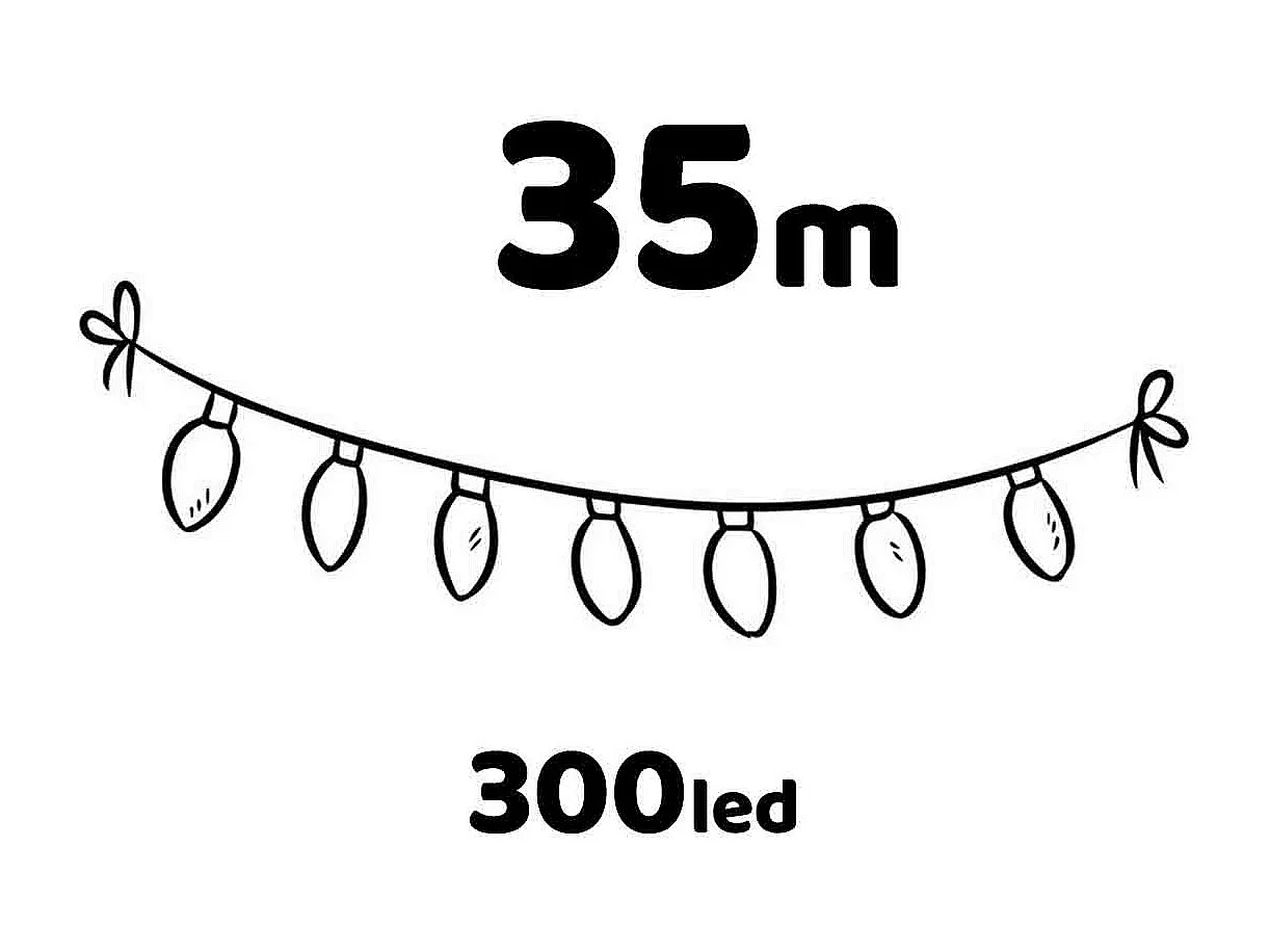Lumineuse exterieur couleur blanc, guirlande lumineuse Noël 300 micro LED