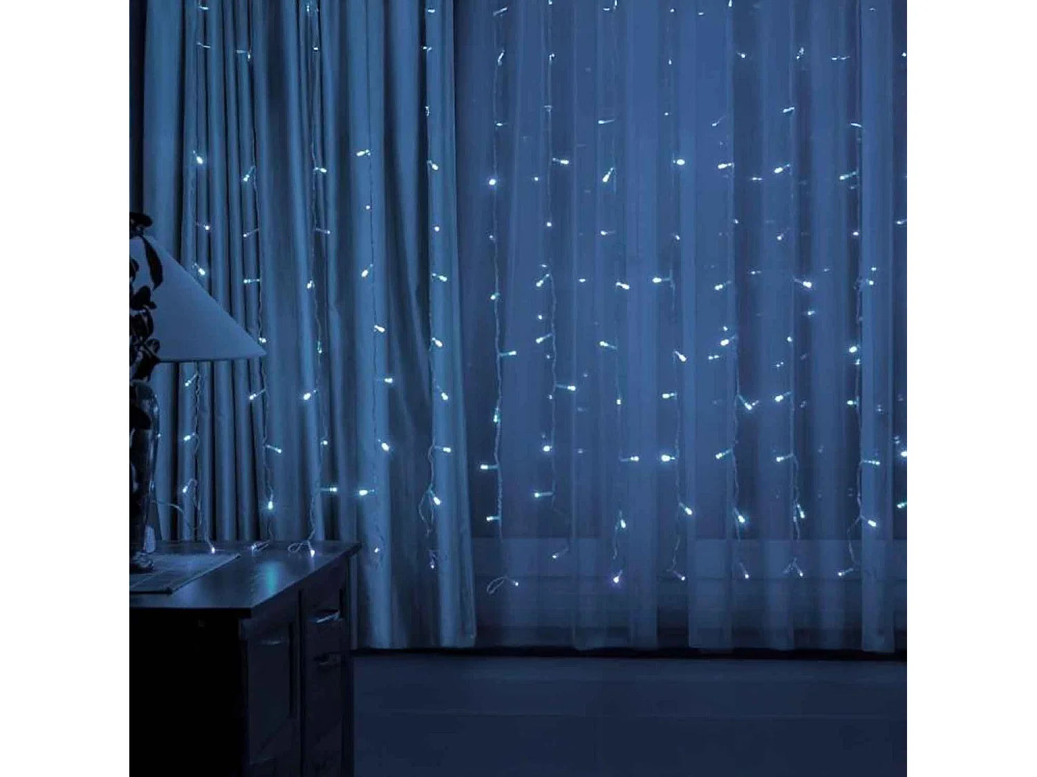 Tenda luminosa per esterno, luci Natale, 204 LED colore bianco