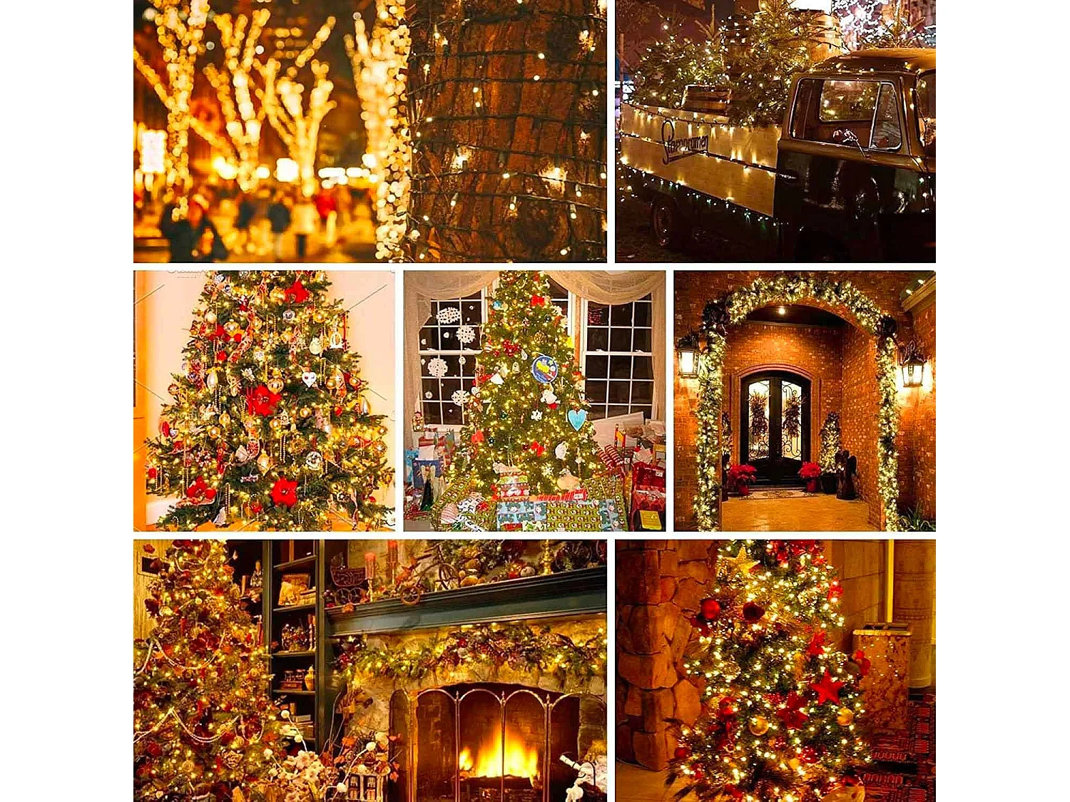 Luci di Natale colore bianco caldo, catena luminosa per esterno 500 LED