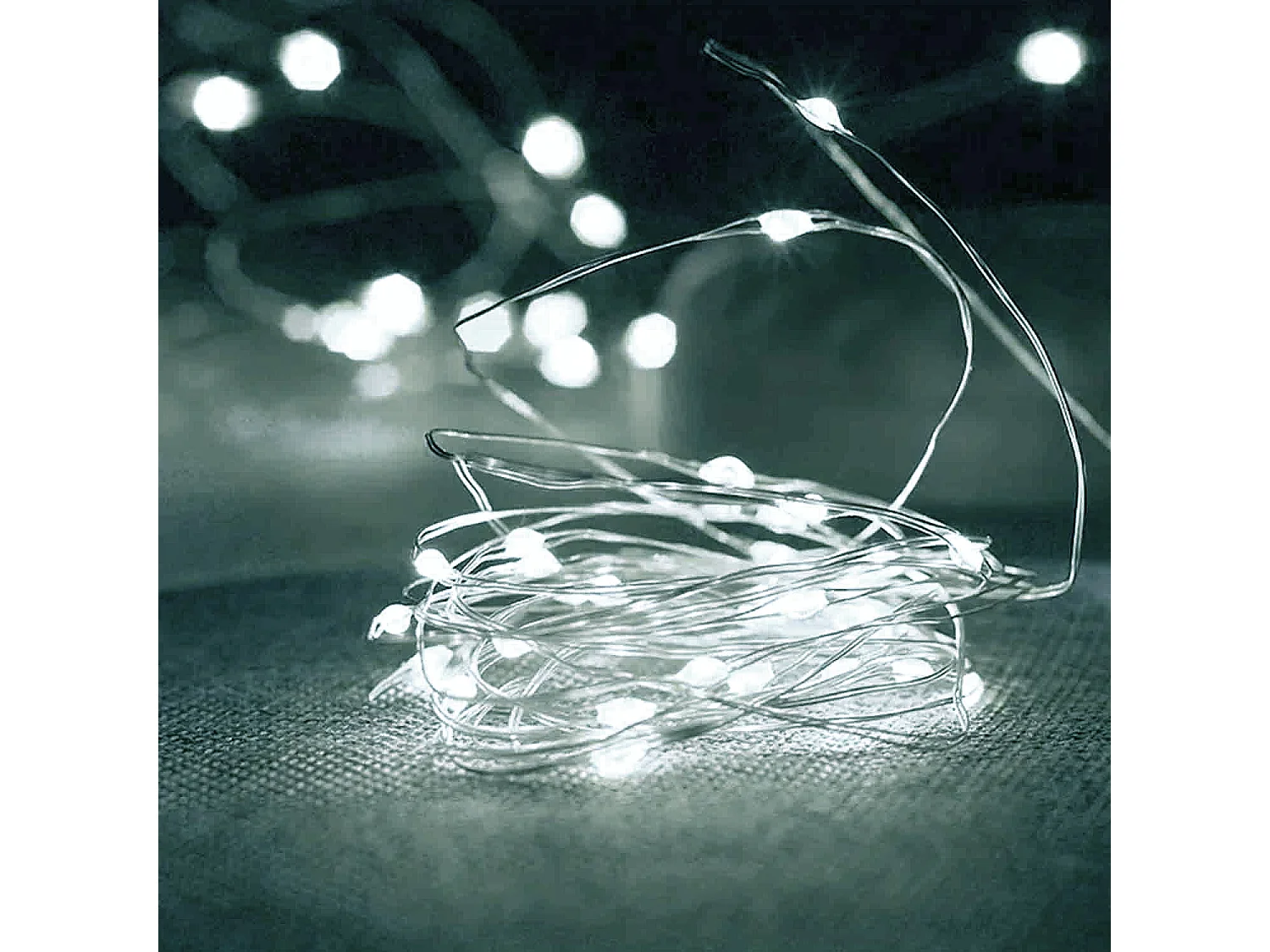 Luci decorative per esterno, fili in rame con 500 micro LED, bianco