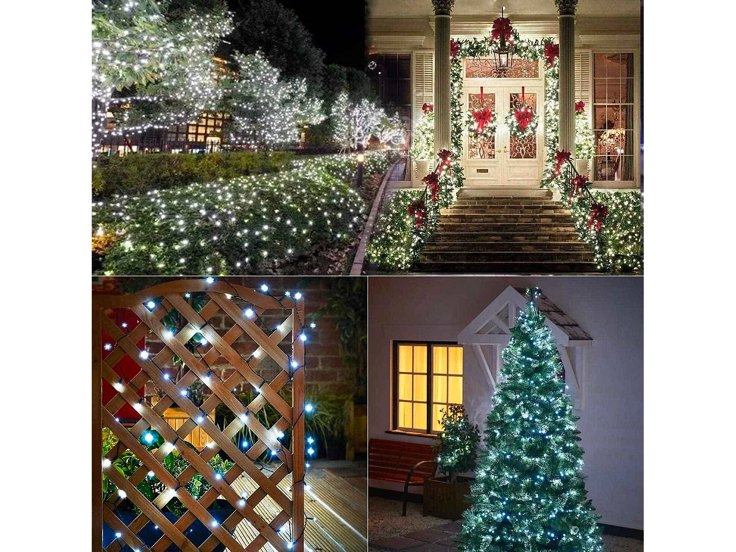 Luci di Natale colore bianco, catena luminosa per esterno 500 LED
