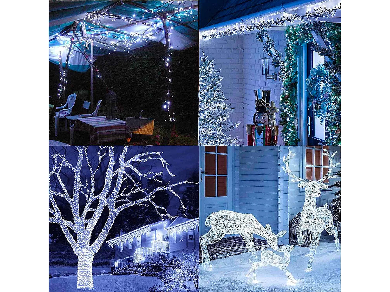 Lumineuse exterieur couleur blanc, guirlande lumineuse Noël 500 LED