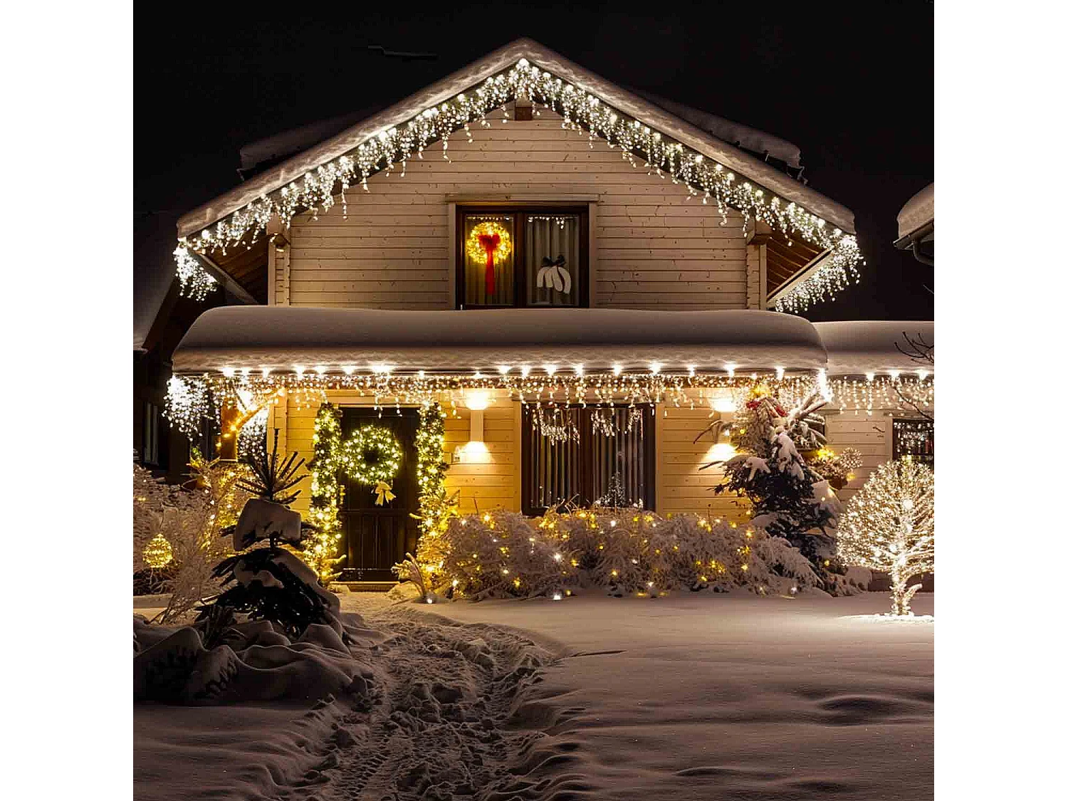 Lumineuse exterieur couleur blanc, guirlande lumineuse Noël 100 LED