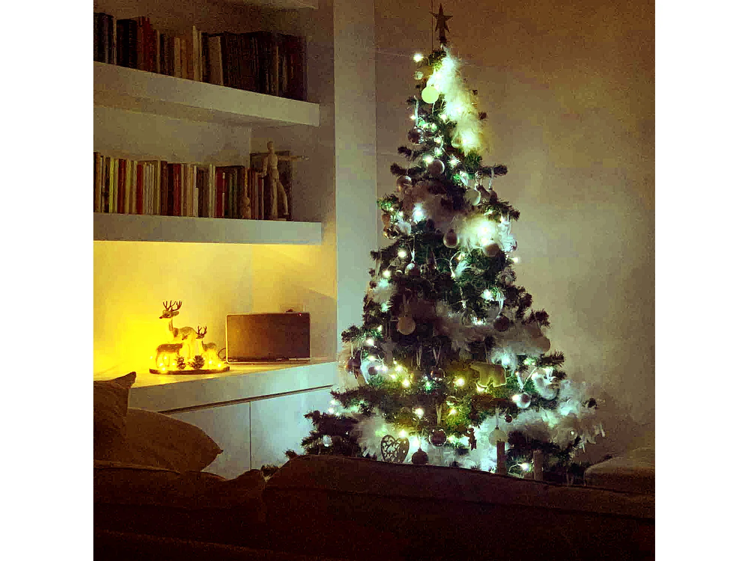 Lumineuse exterieur couleur blanc chaud, guirlande lumineuse Noël 180 LED