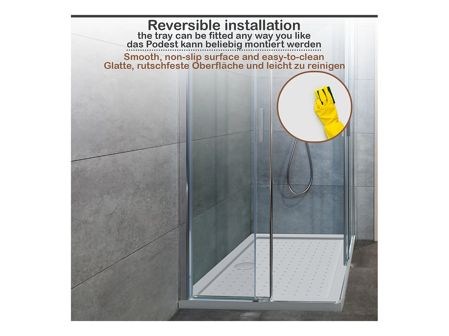 Receveur de douche - 110x80x5 cm (LxBxH) - Blanc