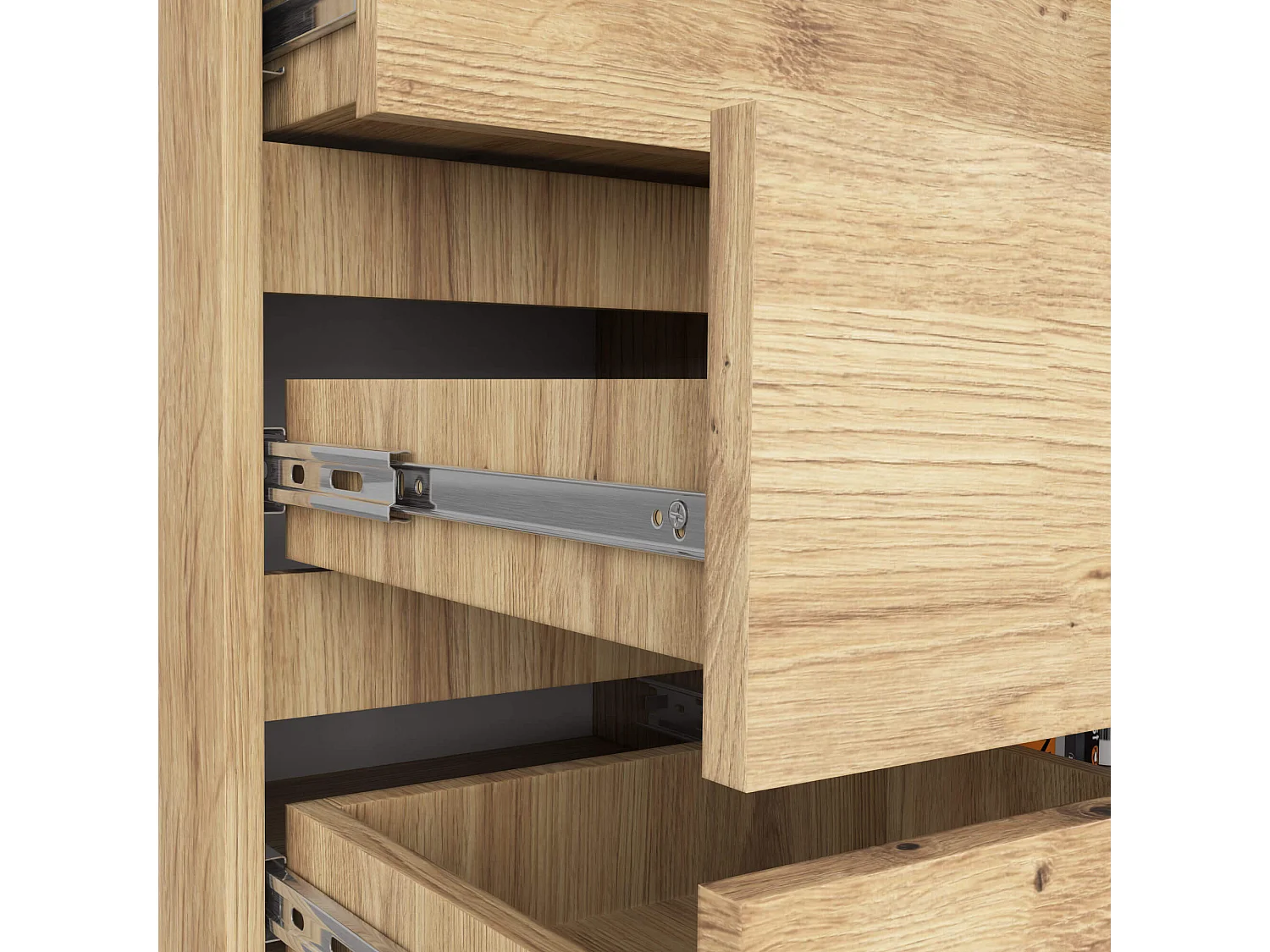 Kommode K80 met 5 Lades en 1 Deur / AKORD Furniture Factory / Artisan Eik / 80 x 97 x 35 cm