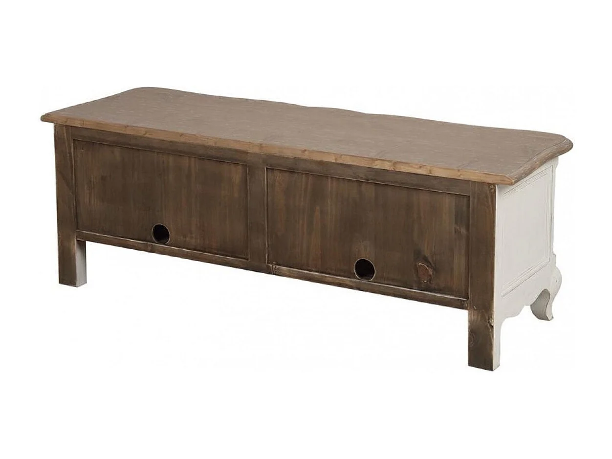 Meuble tv 2 tiroirs Bois Blanc - Château Interior's