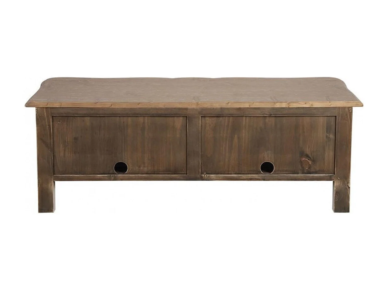 Meuble tv 2 tiroirs Bois Blanc - Château Interior's