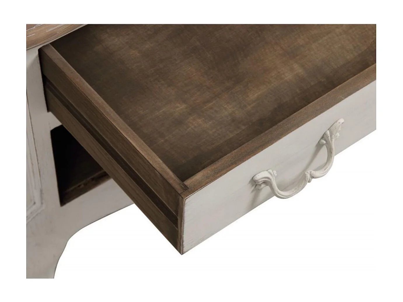 Meuble tv 2 tiroirs Bois Blanc - Château Interior's