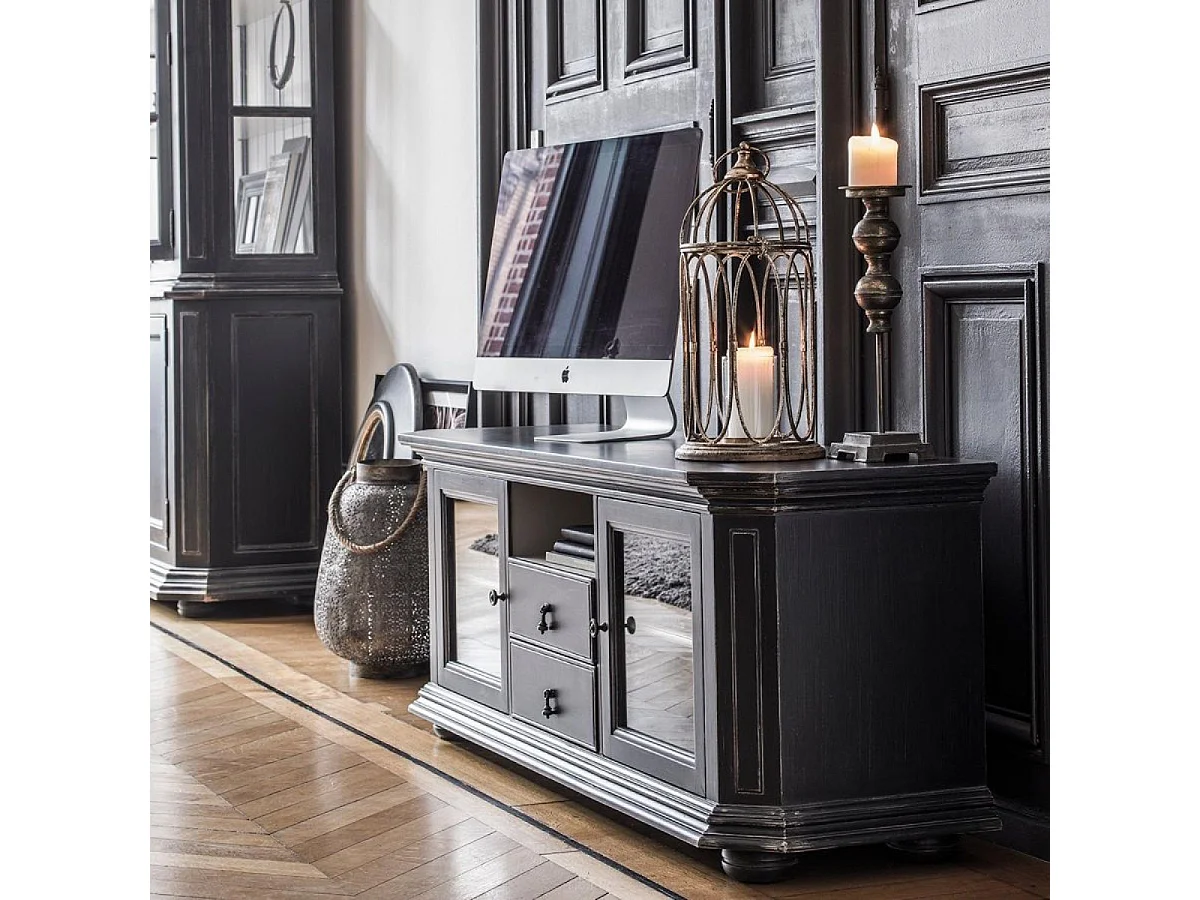 Meuble tv MDF Noir - Bruges Interior's