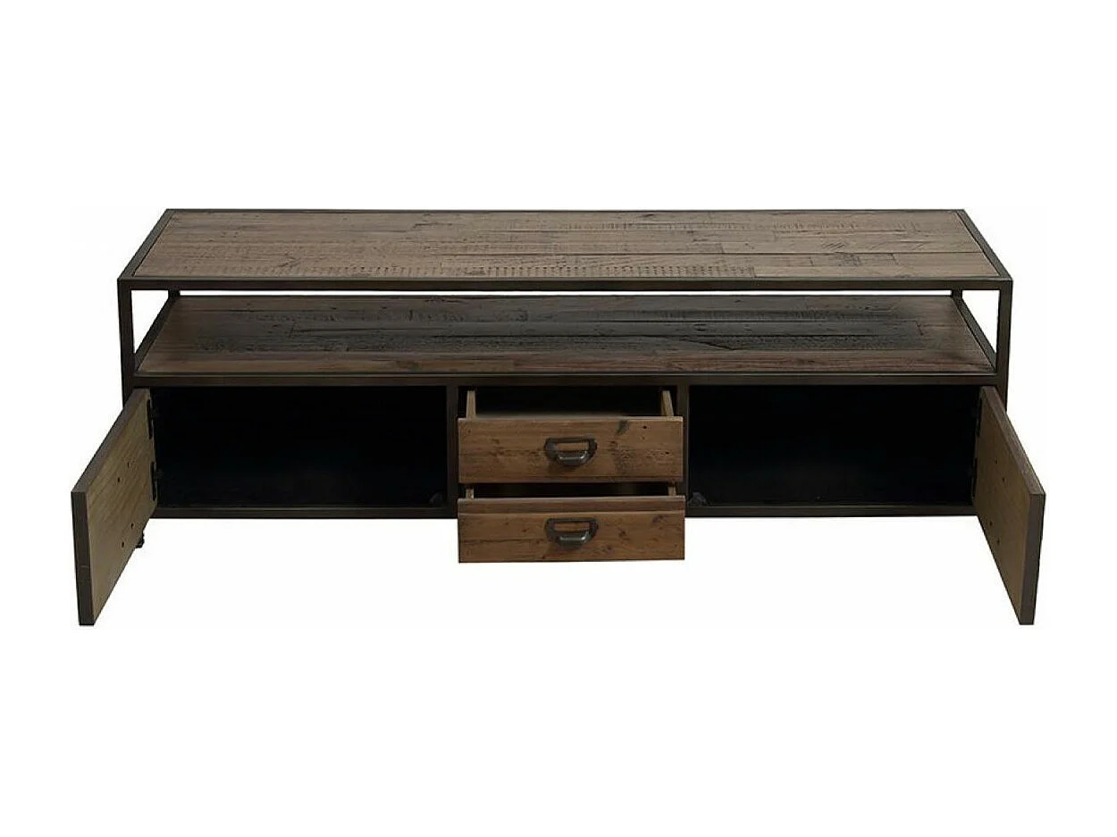 Meuble tv 2 tiroirs Acier Marron - Manufacture Interior's