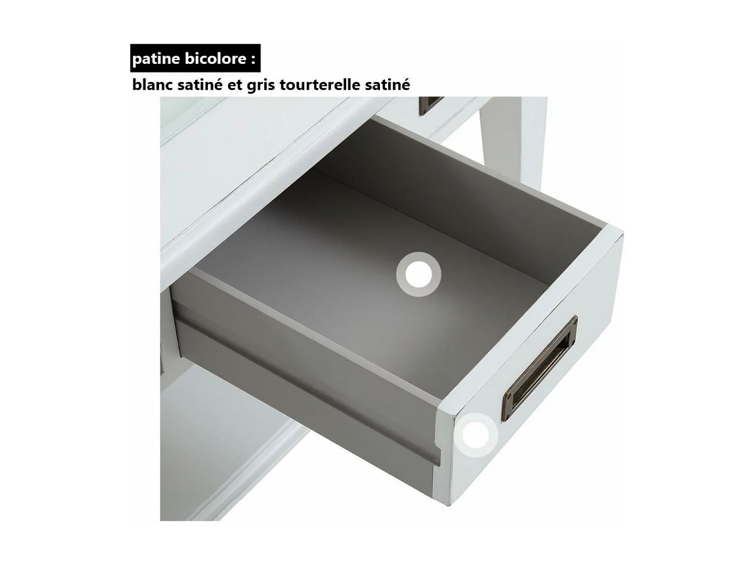 Table basse carrée plateau vitré MDF Blanc - Rhode Island Interior's