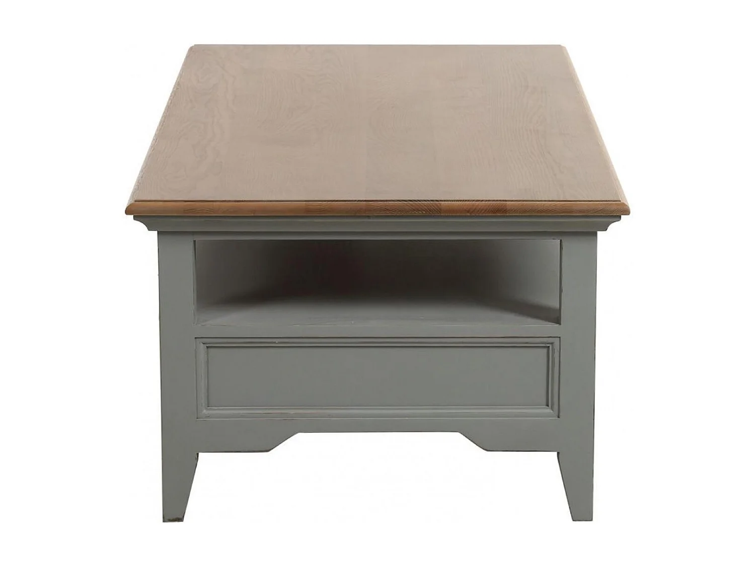 Table basse rectangulaire 2 tiroirs Bois Gris - Esquisse Interior's