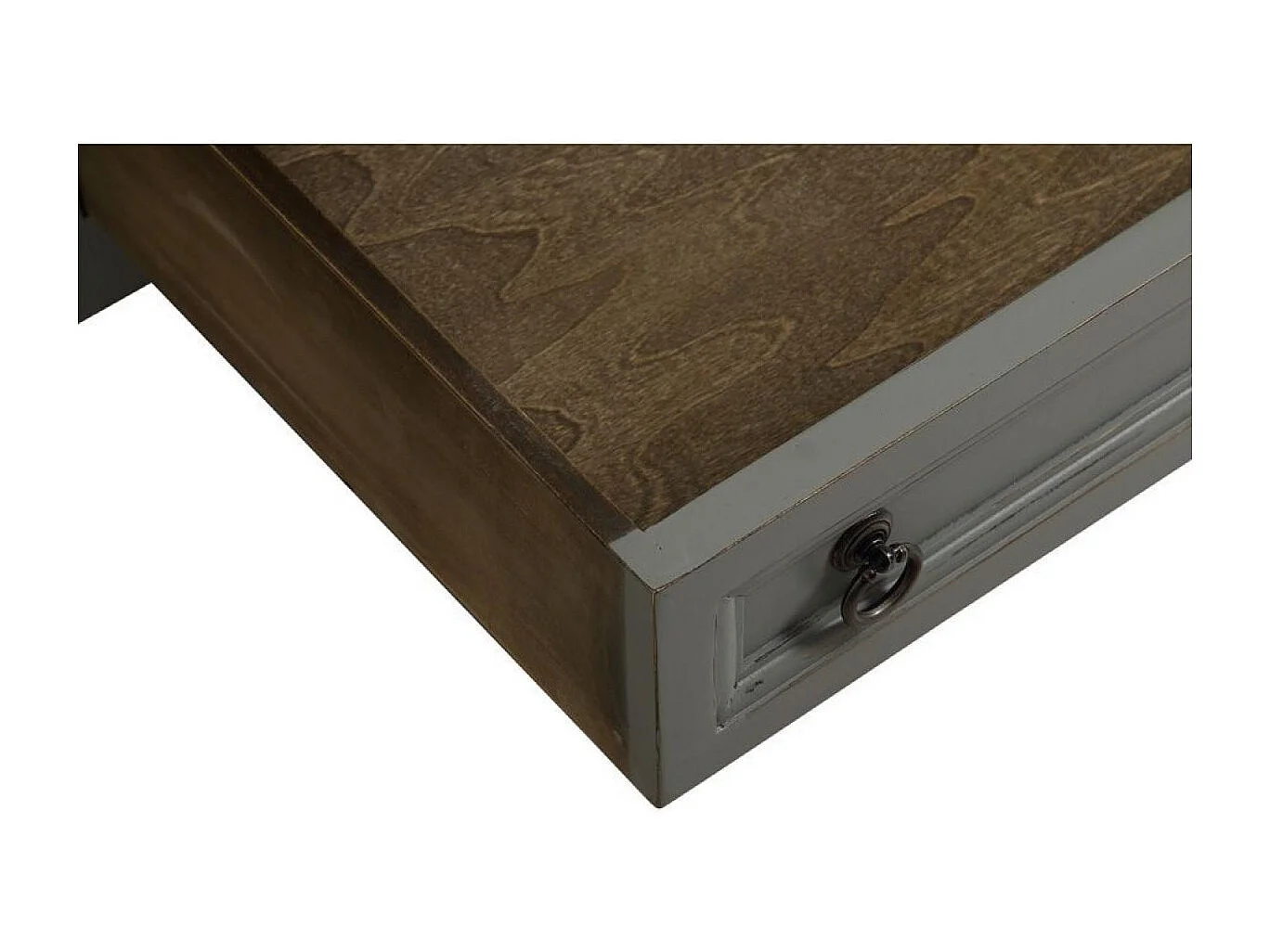 Table basse rectangulaire 2 tiroirs Bois Gris - Esquisse Interior's