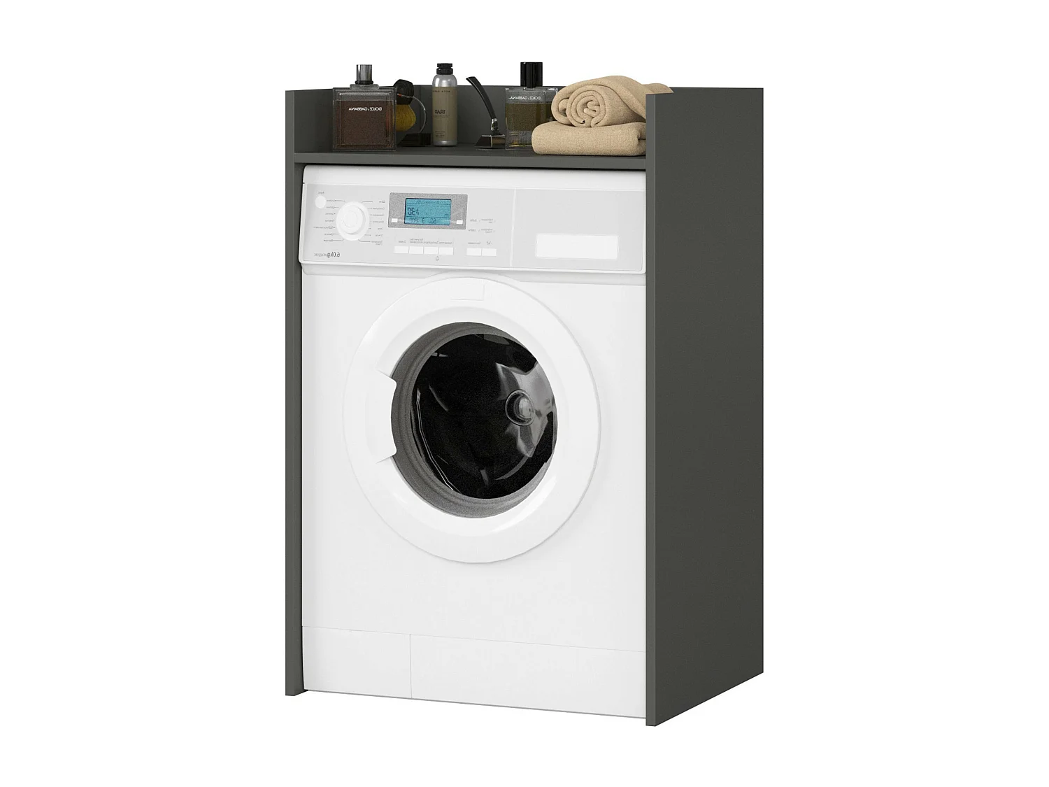 Wasmachine Kast / Wasmachine Ombouw / Wasmachine Meubel FIN / Grafietgrijs / AKORD Furniture Factory / 64 x 98 x 50 cm