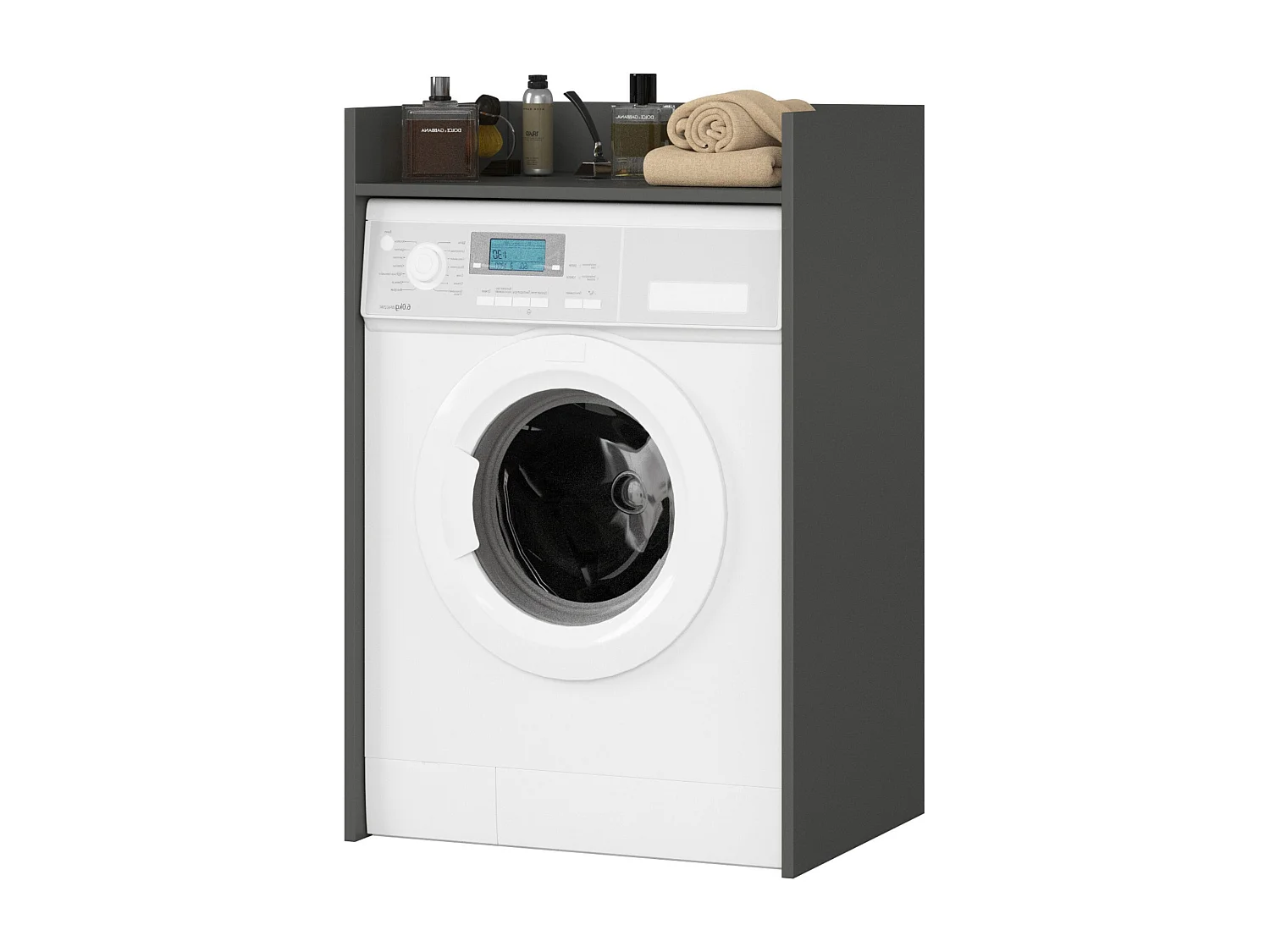 Wasmachine Kast / Wasmachine Ombouw / Wasmachine Meubel FIN / Grafietgrijs / AKORD Furniture Factory / 64 x 98 x 50 cm