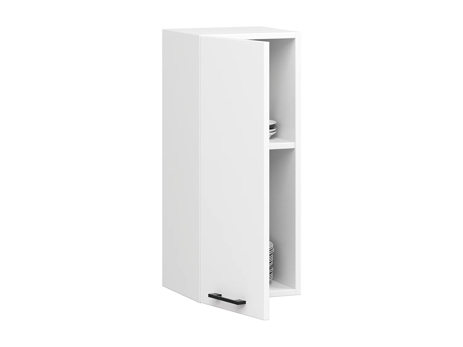 Meuble de cuisine haut AKORD W30 H720 Blanche 1 porte, 2 étagères 72x30x30 cm