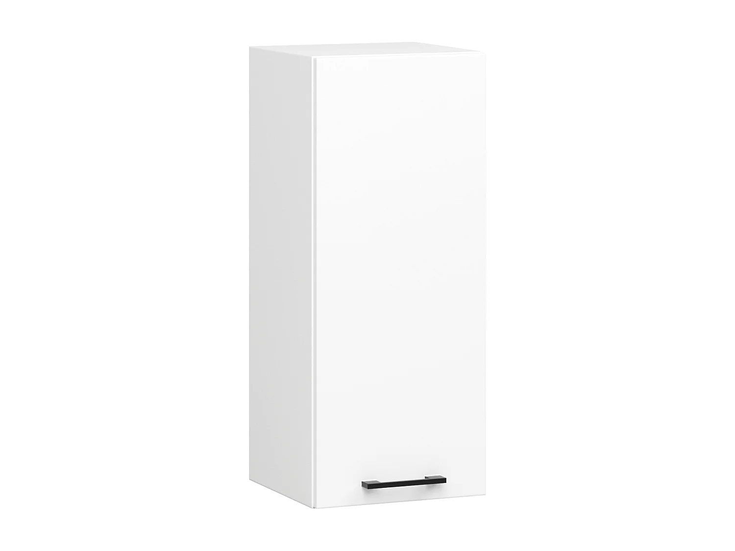 Oliwia Hangkast W30 H720 - Wit - 30x72x30 cm - Eenvoudig monteerbare hangende opbergkast met mat afwerking - Modern keukenontwerp - 1 deur, 2 planken