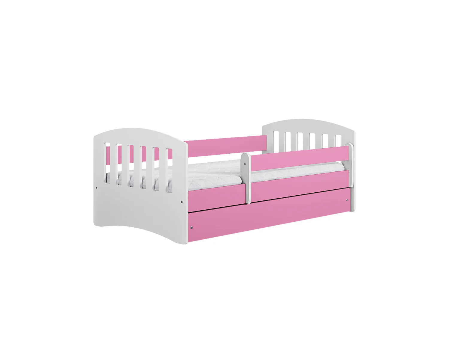 Lit Enfant à barrière 180x80cm avec tiroir et matelas inclus - CLASSIC