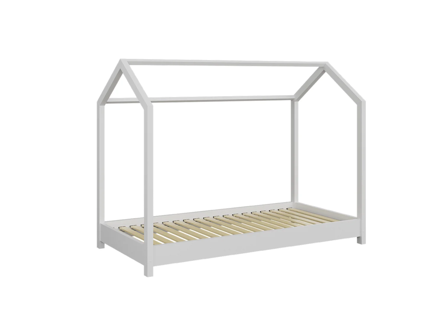 Lit Cabane Enfant Bella - Blanc, 200x90cm