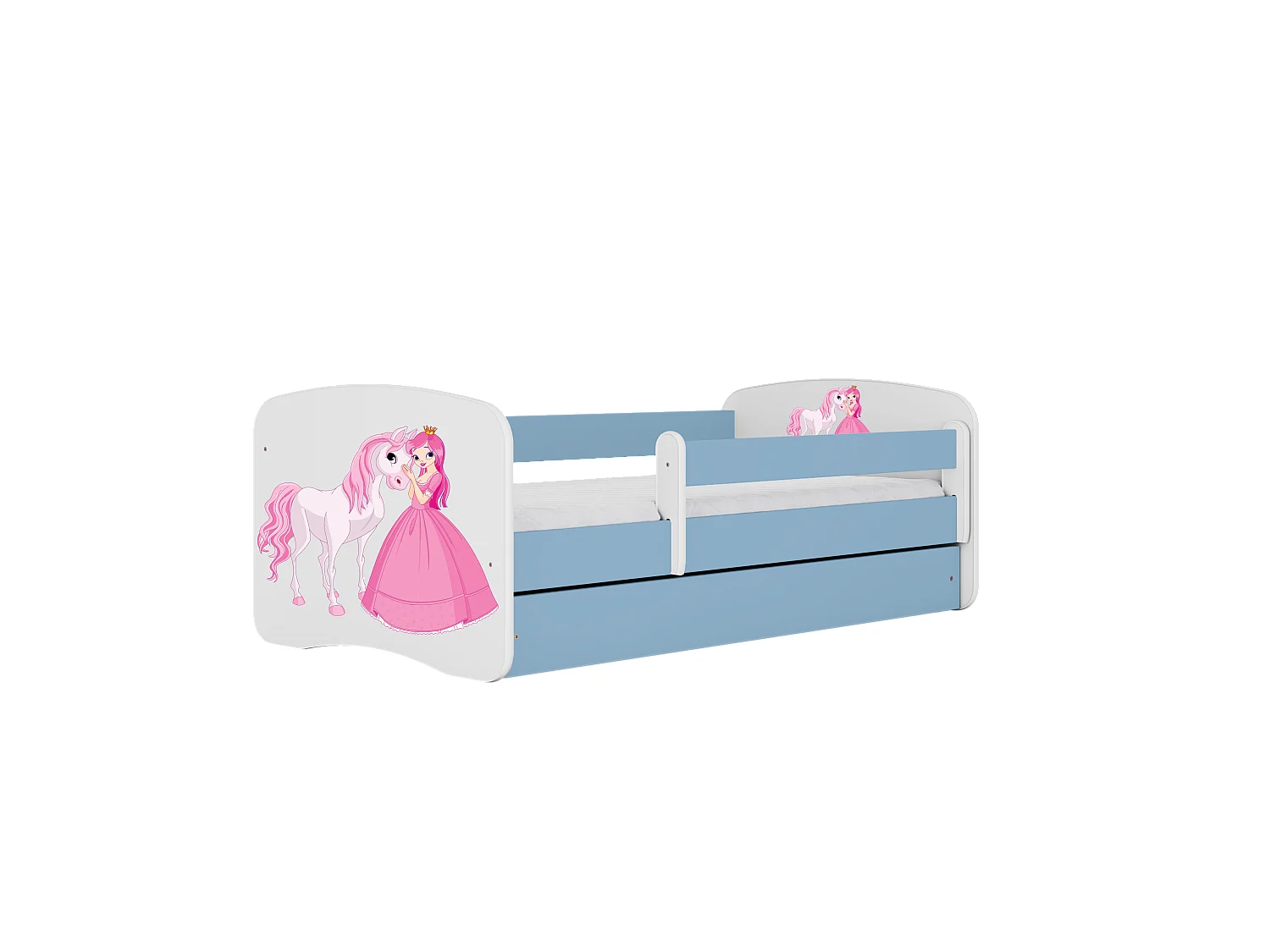 KINDERBETT Prinzessin Pferd mit Schublade und Matratze 160/80cm