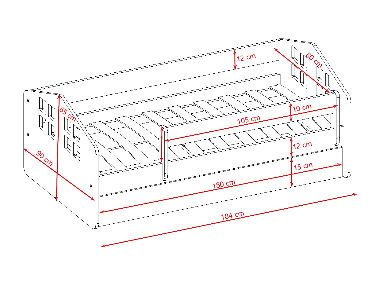 Kiddy Kinderbed 90 x 200 Wit BENLEMI