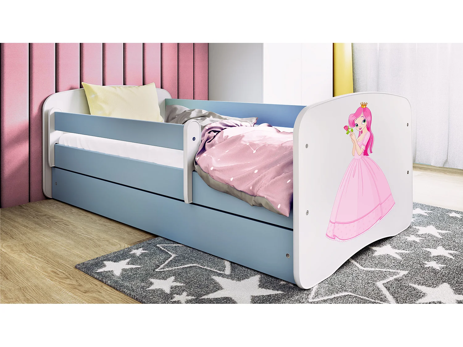 KINDERBETT Prinzessin mit Schublade und Matratze 160/80cm