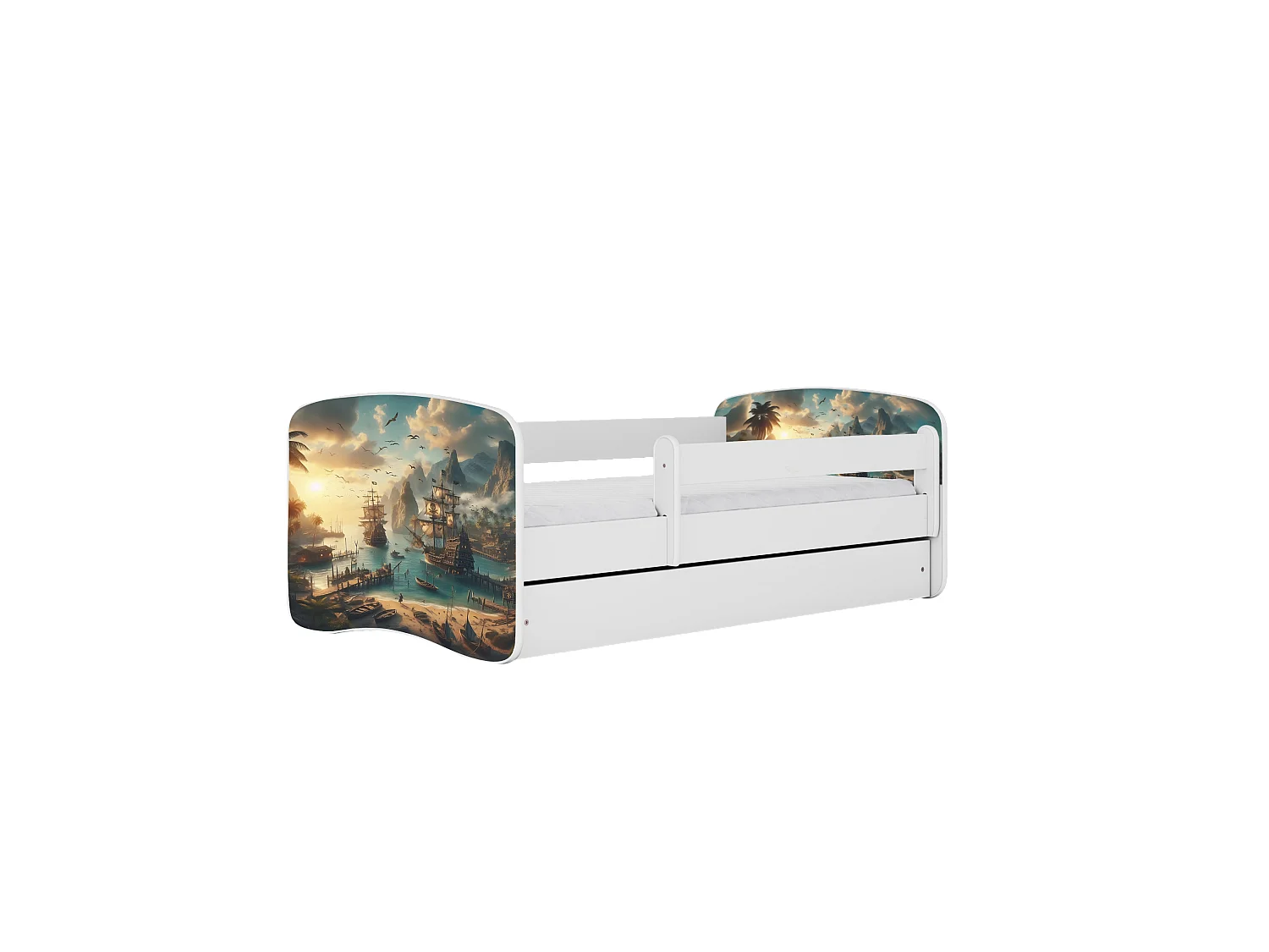 KINDERBETT Schiff mit Schublade und Matratze 160/80cm