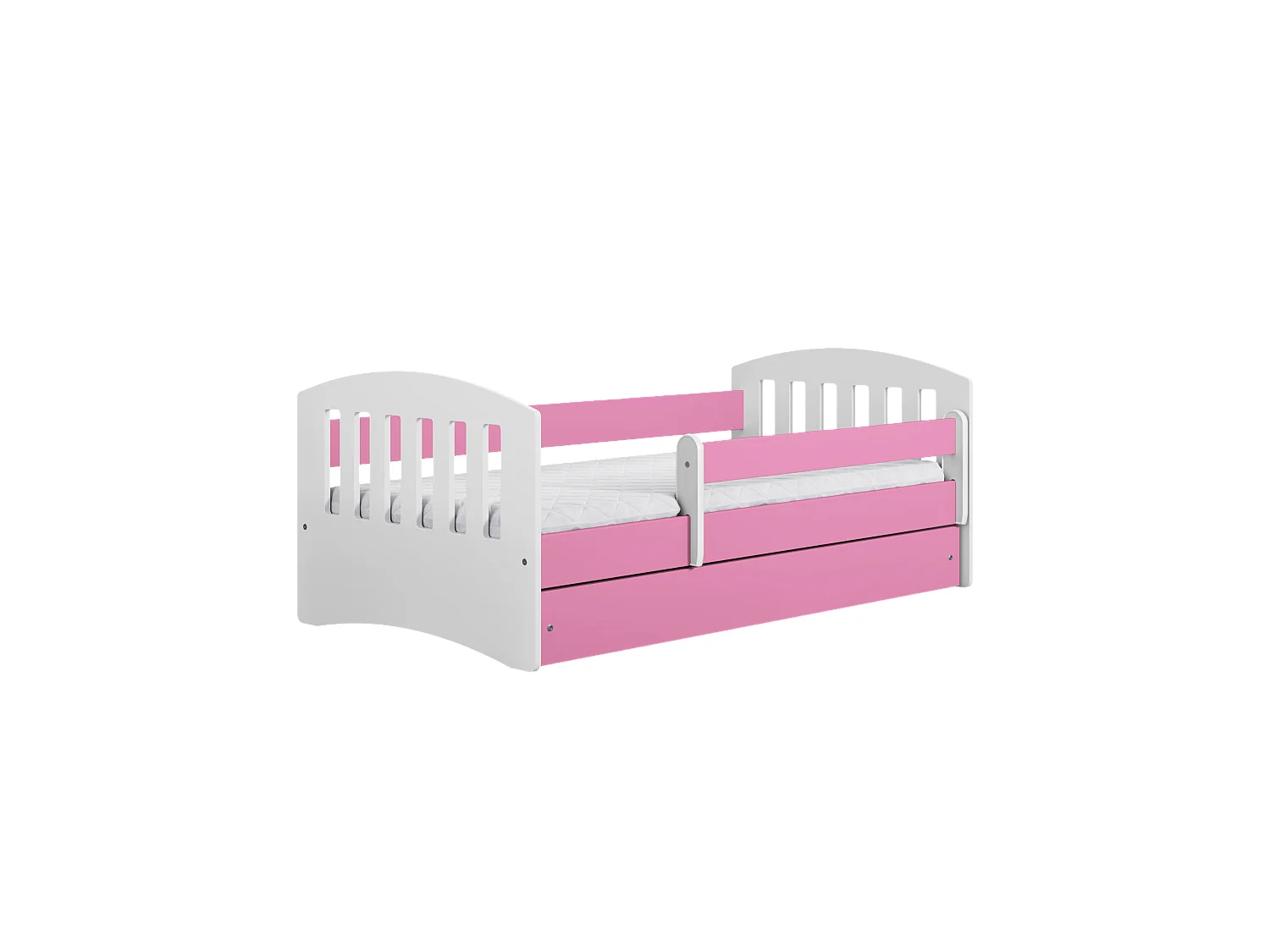 Lit Enfant à barrière 160x80cm avec tiroir et matelas inclus - CLASSIC