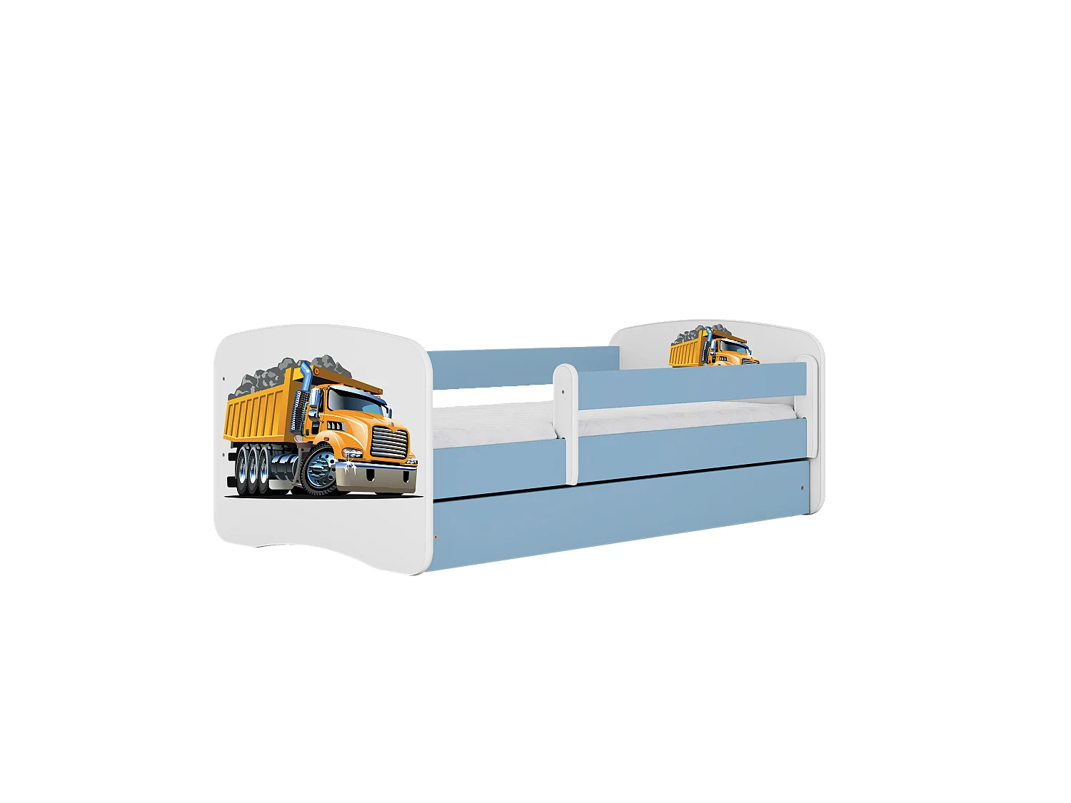 Kinderbett Lastwagen  mit Schublade Blau 140/70 | Jugendbett