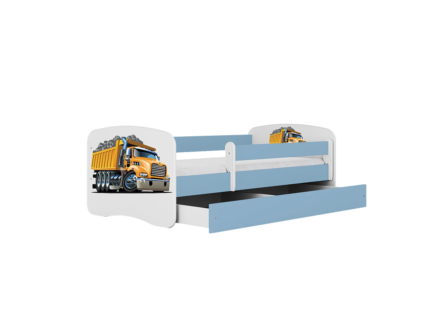 Kinderbett Lastwagen  mit Schublade Blau 140/70 | Jugendbett