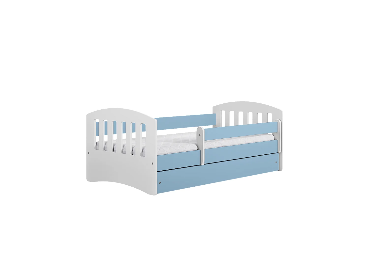 Lit Enfant à barrière 160x80cm avec tiroir et matelas inclus - CLASSIC