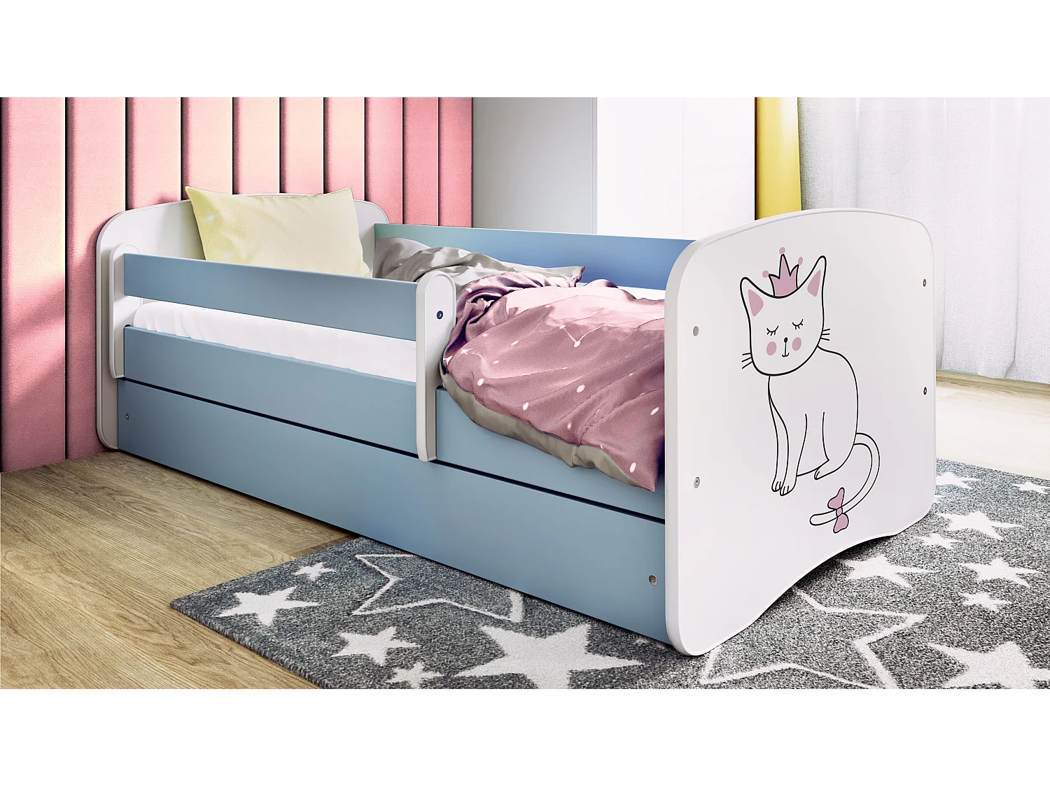 KINDERBETT Katze mit Schublade und Matratze 180/80cm