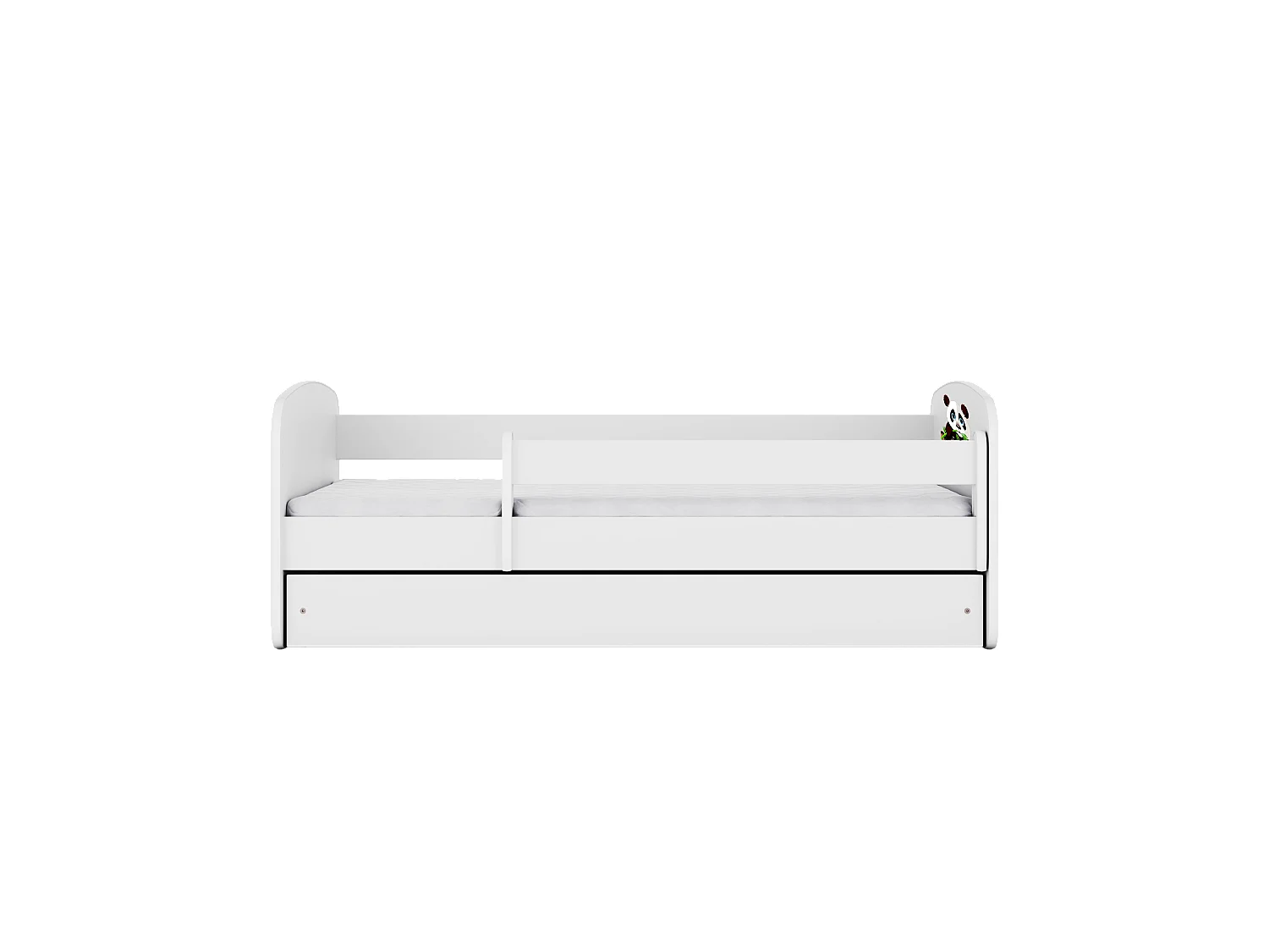 Kinderbett Panda 2  mit Schublade Weiß 160/80 | Jugendbett
