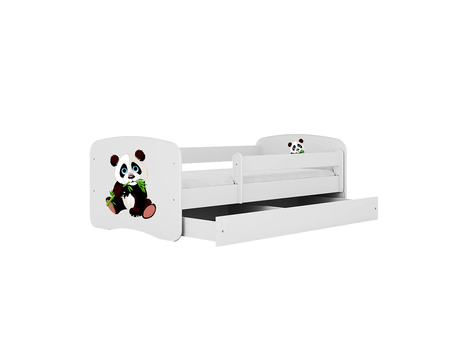 Kinderbett Panda 2  mit Schublade Weiß 160/80 | Jugendbett