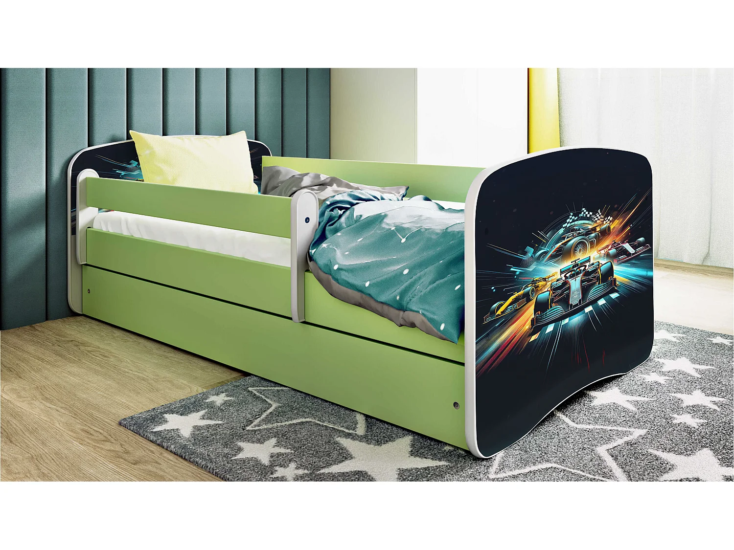 KINDERBETT Ethnie mit Schublade und Matratze 160/80cm