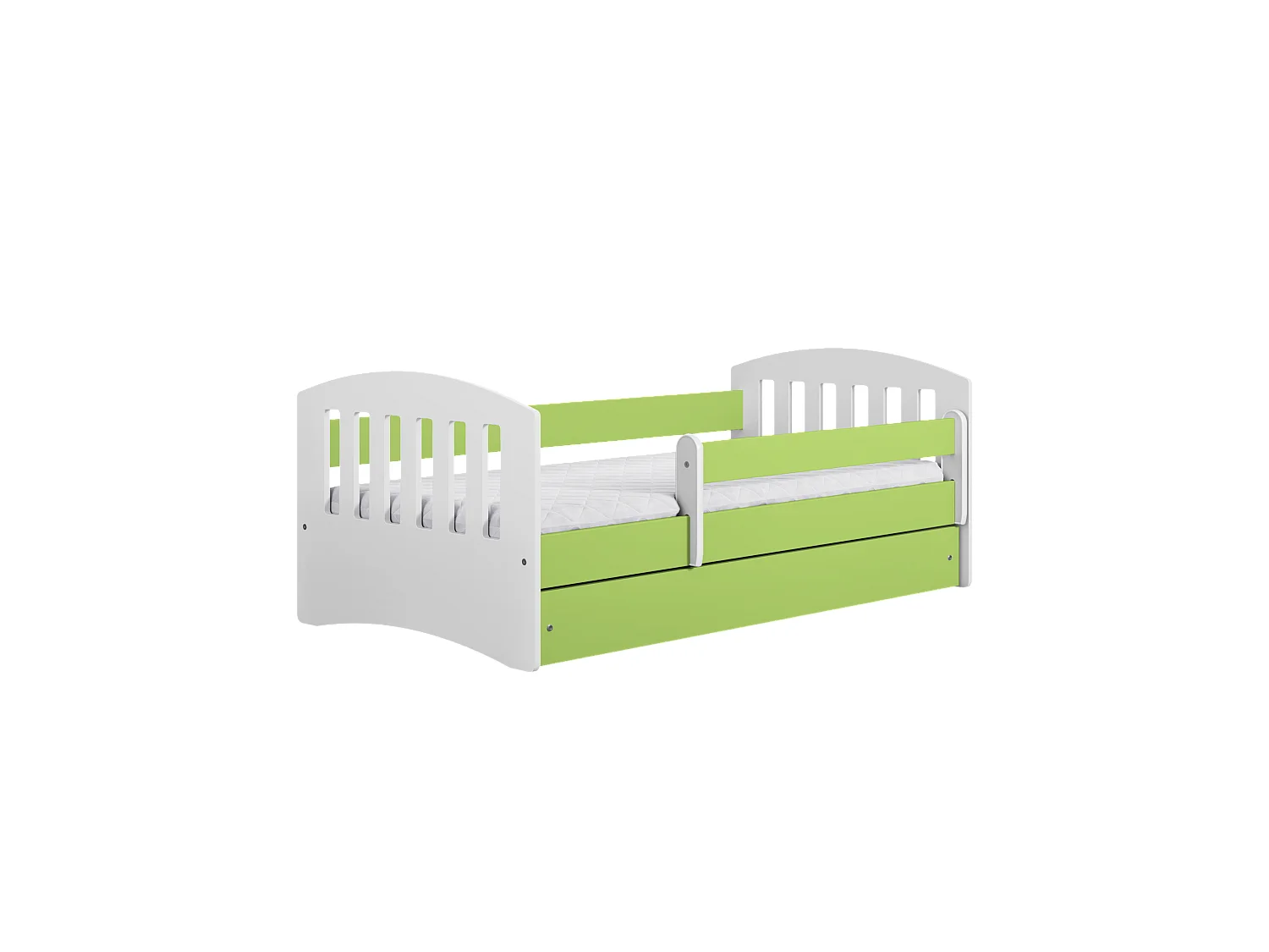 Lit Enfant à barrière 180x80cm avec tiroir et matelas inclus - CLASSIC