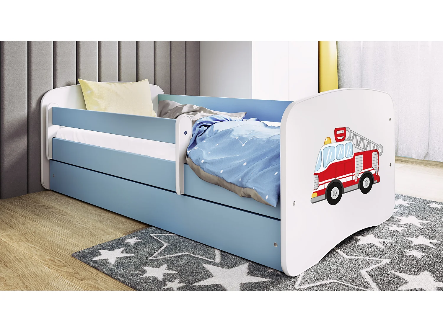 KINDERBETT Löschzug mit Schublade und Matratze 160/80cm