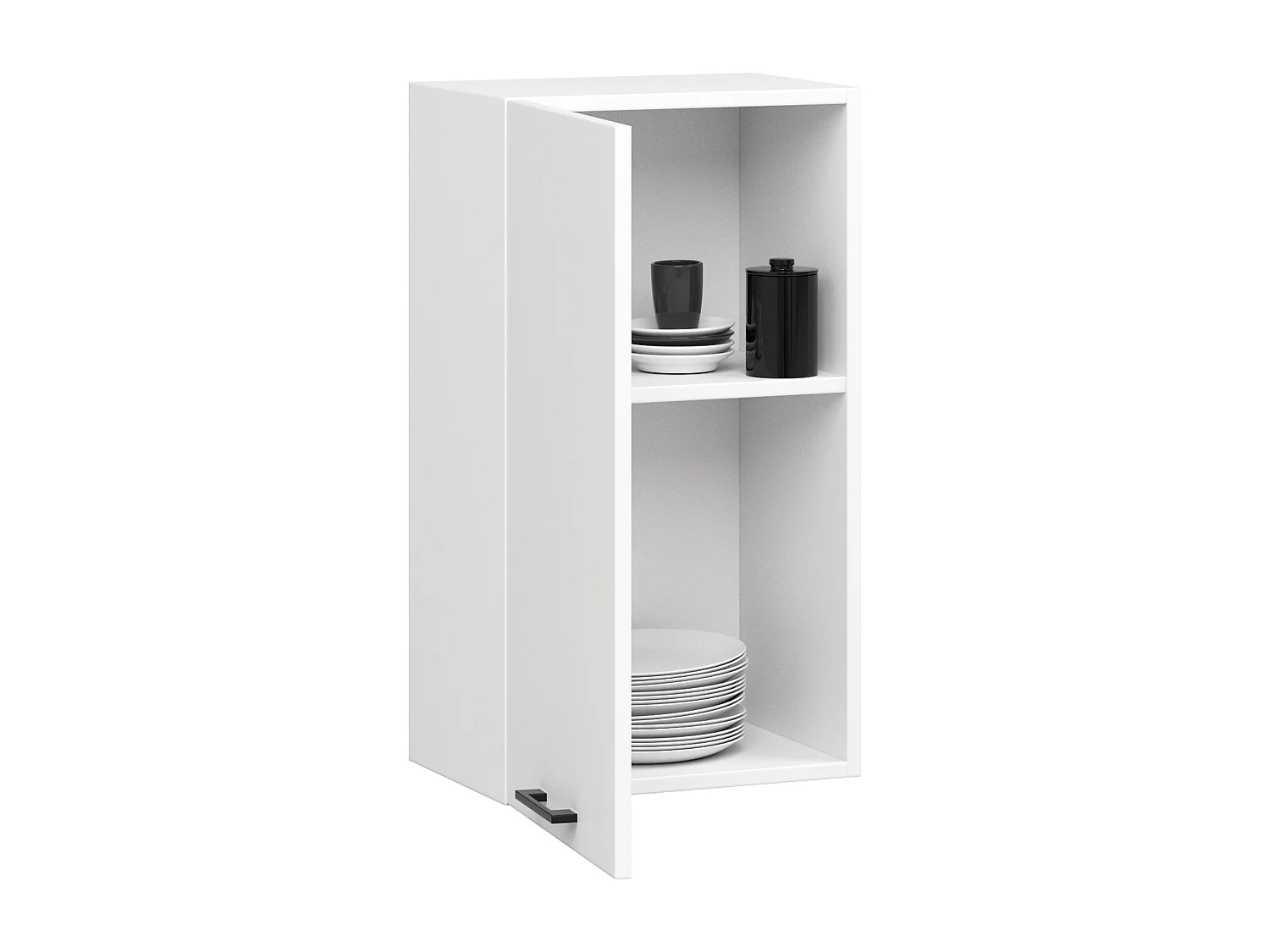 Meuble de cuisine haut AKORD W40 H720 Blanche 1 porte, 2 étagères 72x40x30 cm