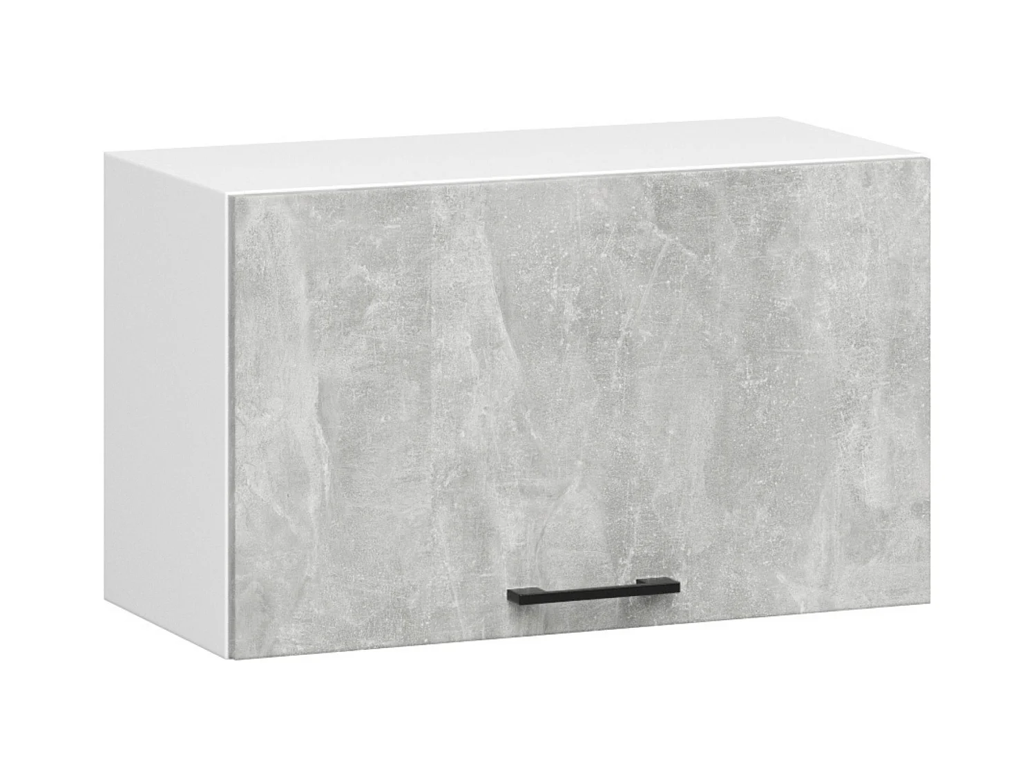 Ensemble de cuisine vitré AKORD OLIWIA 1.8m H720 Blanche 180 cm 7 portes 1 tiroir façade Béton 8 étagères 180x46x203 cm