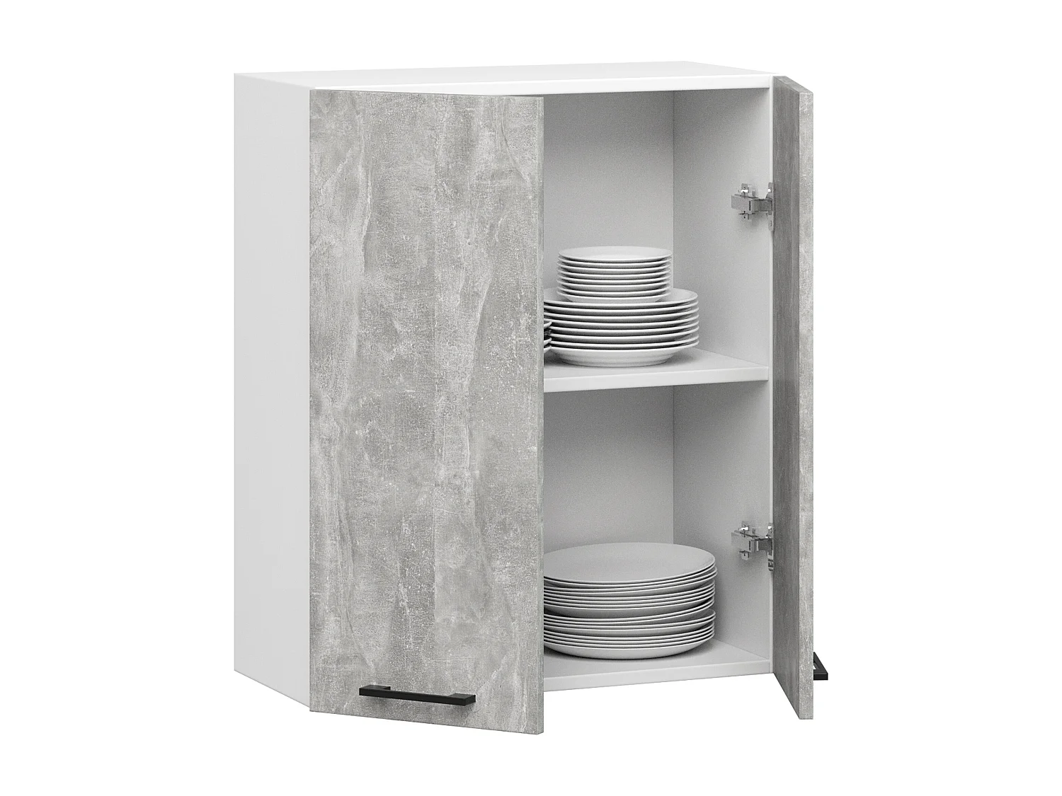 Armario colgante de cocina alto AKORD OLIWIA Blanco 60 cm 2 puertas frente en color Gris hormigón 60x30x72 cm