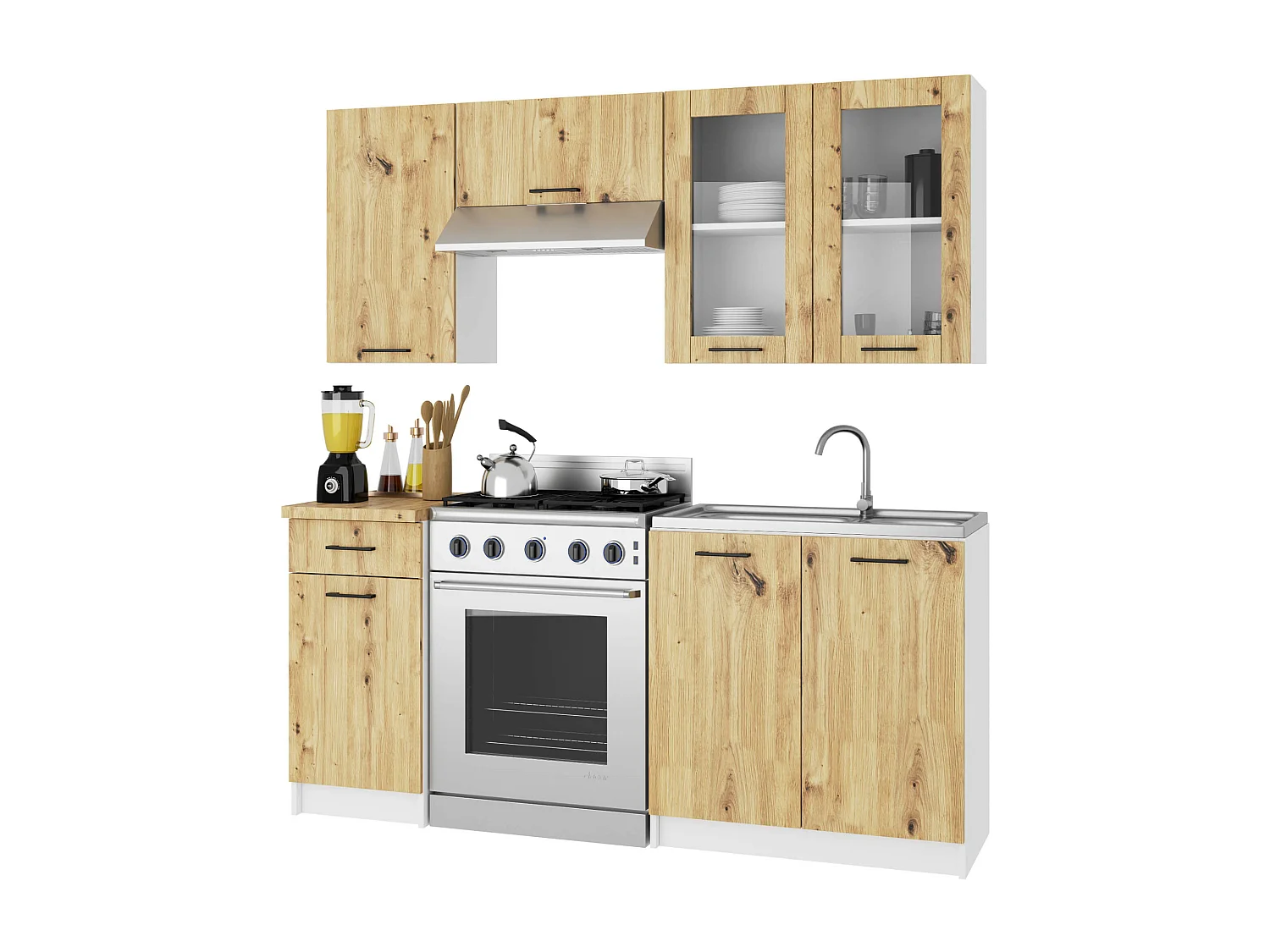 Oliwia Hangende Vitrinekast W80 H72cm Wit/Douglas Artisan Lamineren